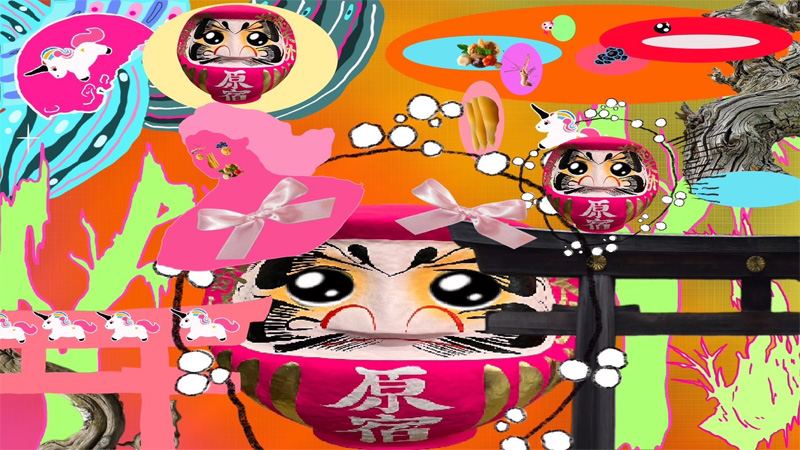 カラフルでクレイジーな原宿Kawaii初詣で縁起を担げ！