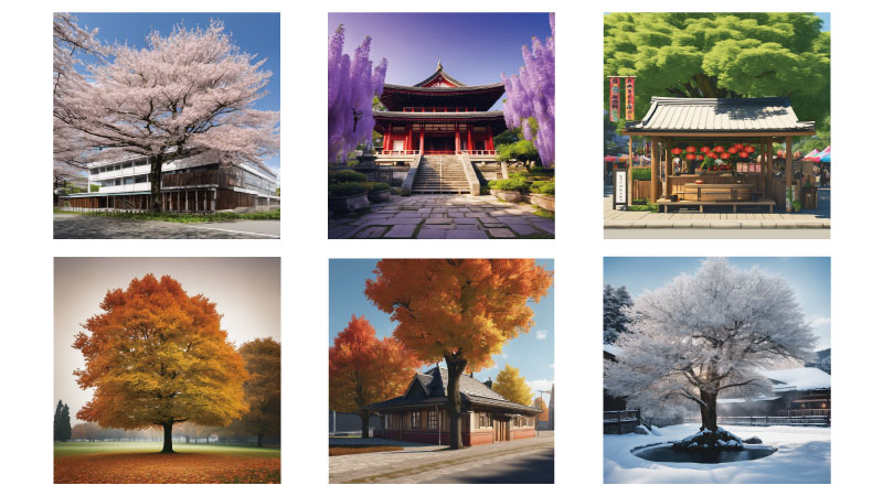 日本の四季を表現した、花、水、光のコラボレーション